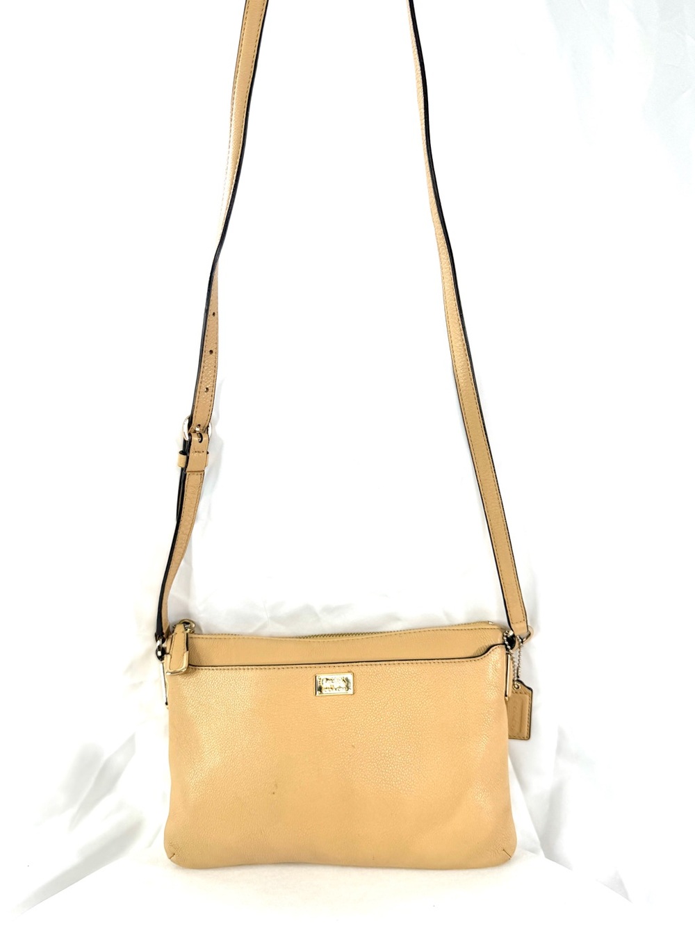 COACH F49992 Madison Rose Petal Leather Swingpack Small Crossbody Bag Brass